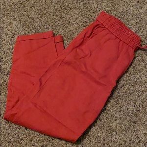 Red J-Crew Linen Pants
